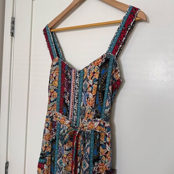 Anthropologie Calais Jumpsuit Romper Sz S Sleeveless Wide Leg Colorful Boho Fest - Picture 2 of 16